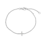 Dainty Diamond Cross Bracelet