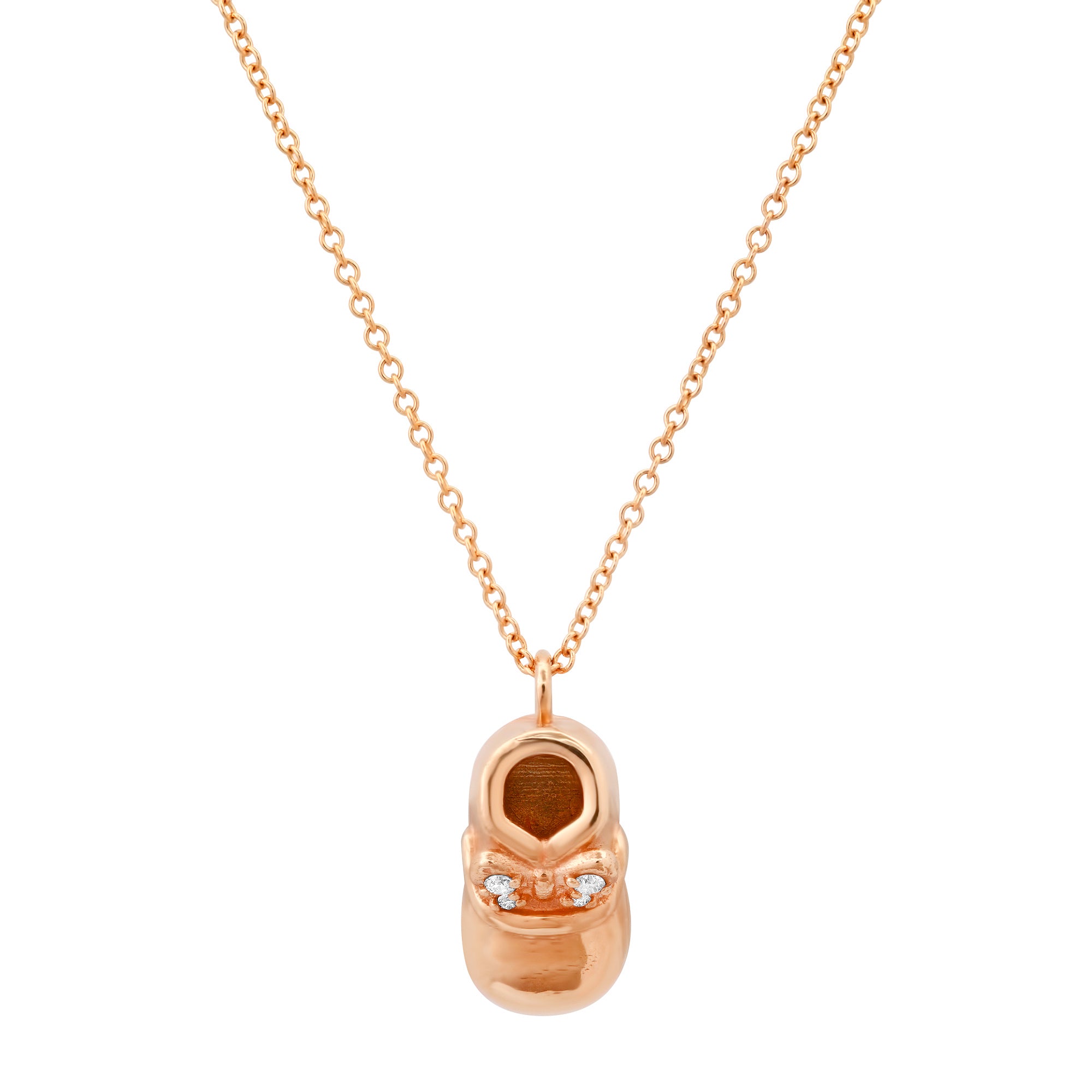 Children's necklaces, Baby Shoe Necklace Rose gold