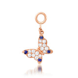 Children's pendants, kid's pendants , Kid's charm for necklaces and bracelets, Blue Butterfly Charm Rose Gold