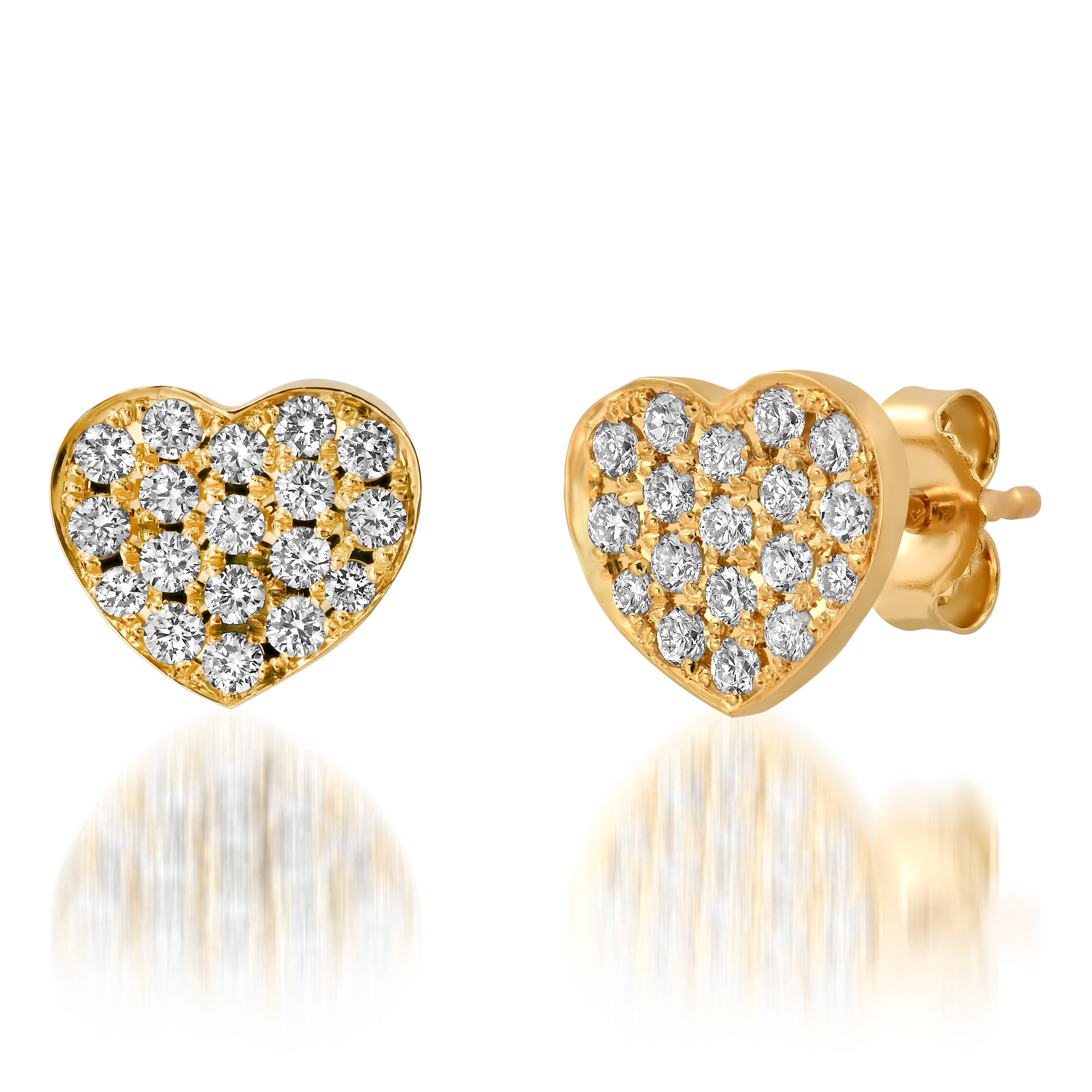 kids jewelry, diamond earrings, heart studs, Diamond Stud Earrings Gold, girls' earrings, boys' earrings, toddler jewelry, baby jewelry, fine jewelry for kids, Diamond Heart Studs