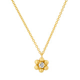 kids jewelry, diamond necklace, flower pendant, kids pendants, Girls kids pendant, Diamond Bubble Flower Necklace