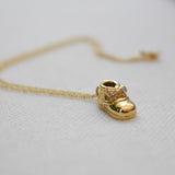 Children's necklaces, Baby Shoe Necklace yellow gold
