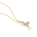 Belle, Ballerina Necklace, 14K Solid Gold, Diamond Necklace, Pendant, Ballerina Pendant, Fine Jewelry