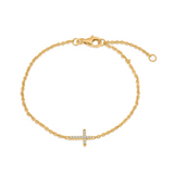 Dainty Diamond Cross Bracelet