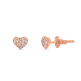Dainty Heart Diamond Studs