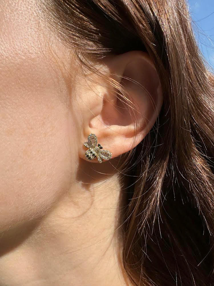 Kids earring,Bumblebee Earrings, Bumblebee studs gold,Bumble Bee Studs,