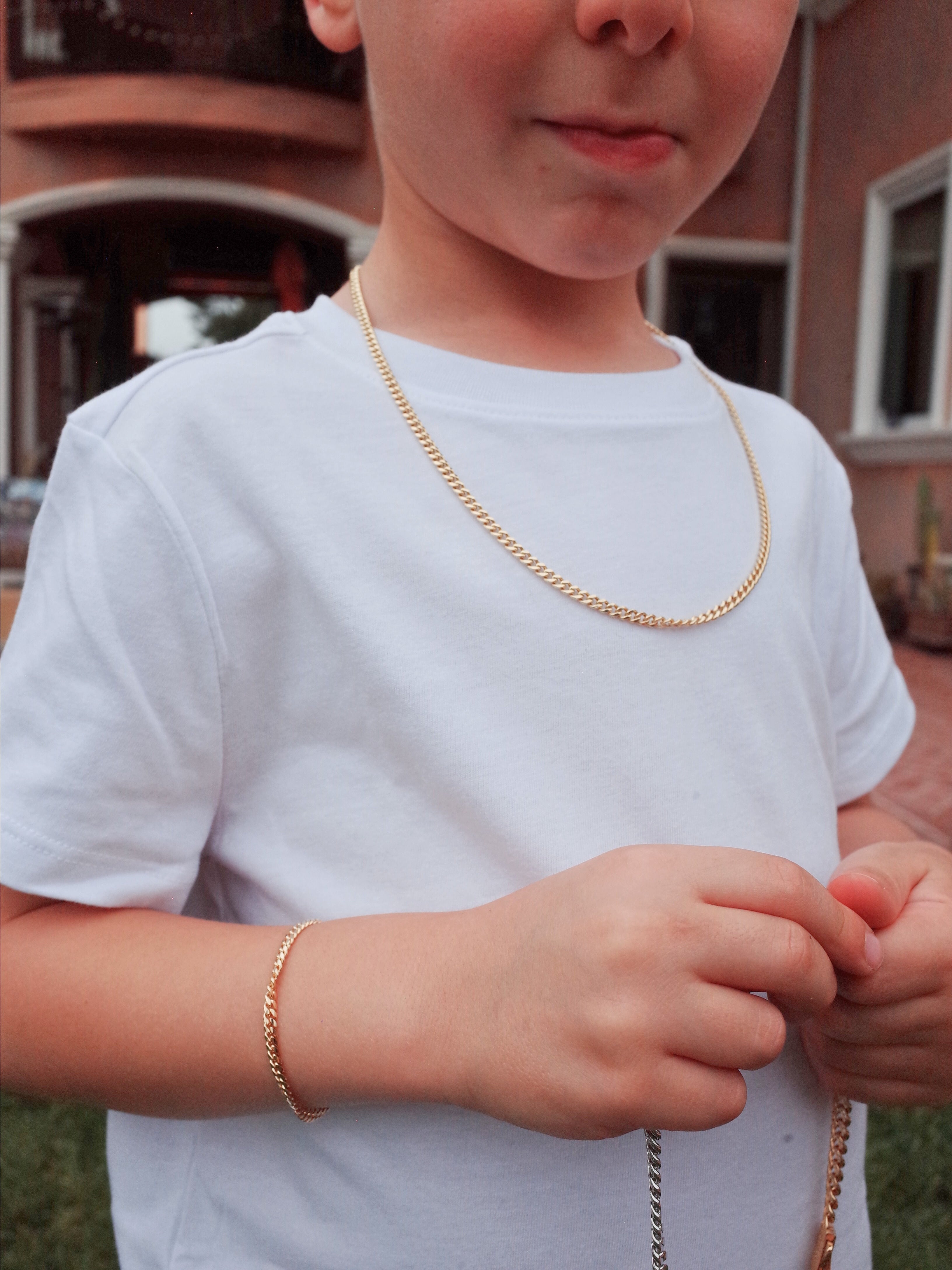 hollow link necklace, hollow cuban link chain | 14k, Cuban Link Chain For Kids, Children's Hollow Cuban Curb Chain Necklace 14K Yellow gold, Baby Cuban Link Chain 14K, Hollow Link Chain