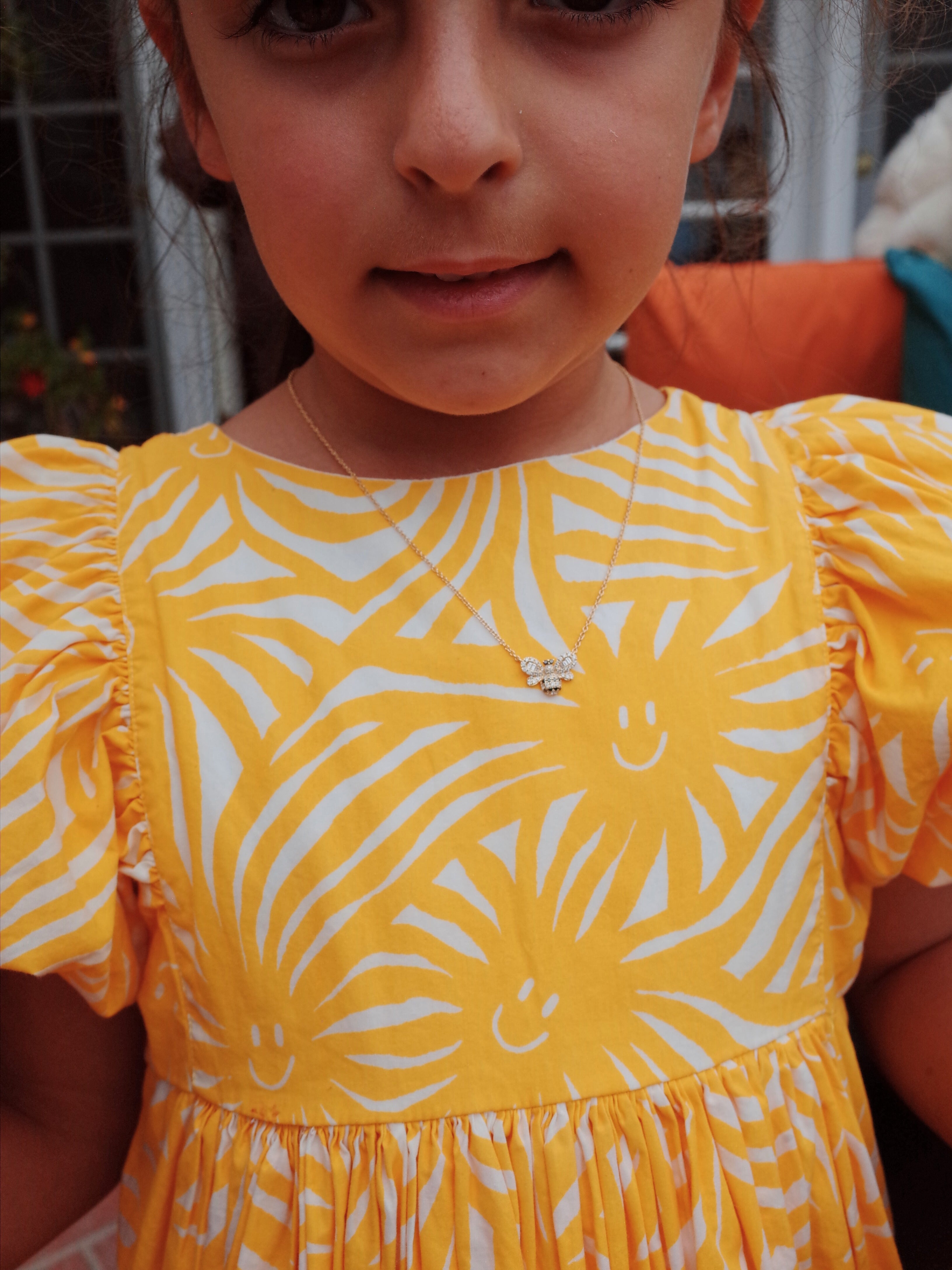 Girls children necklace, Gold Necklace for Kid Girl, Children necklace goldKids Necklace Gold,Bumble Bee Necklace