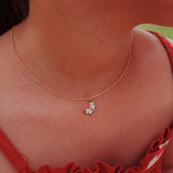 Children's pendants, kid's pendants , Kid's charm for necklaces and bracelets, Blue Butterfly Charm yellow Gold