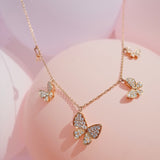 Multi Butterfly Graduating Necklace, Graduation Butterfly Necklace, Butterfly necklace set gold, butterfly necklace gold 14k, kids jewlery, children necklace, Gold Necklace for Kid Girl