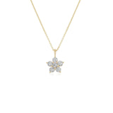 Kid's Jewelry, Flower Pendant, Necklace, Kid's Pendant, Diamond Necklace, Big Flower Diamond Necklace in Yellow Gold