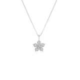 Kid's Jewelry, Flower Pendant, Necklace, Kid's Pendant, Diamond Necklace, Big Flower Diamond Necklace in White Gold