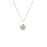 Kid's Jewelry, Flower Pendant, Necklace, Kid's Pendant, Diamond Necklace, Big Flower Diamond Necklace in Rose Gold