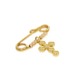 bubble cross safety pin, baby pin bubble cross safety pin, baby pin, Baby Cross Pin, Baby Cross Safety Pin, Gold baby pin brooch Cross ,Gold baby pin brooch Cross