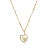 Newborn Baby Diamond Heart Necklace