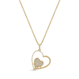 Two Hearts in One Diamond Necklace