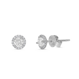 Dainty Diamond Halo Studs