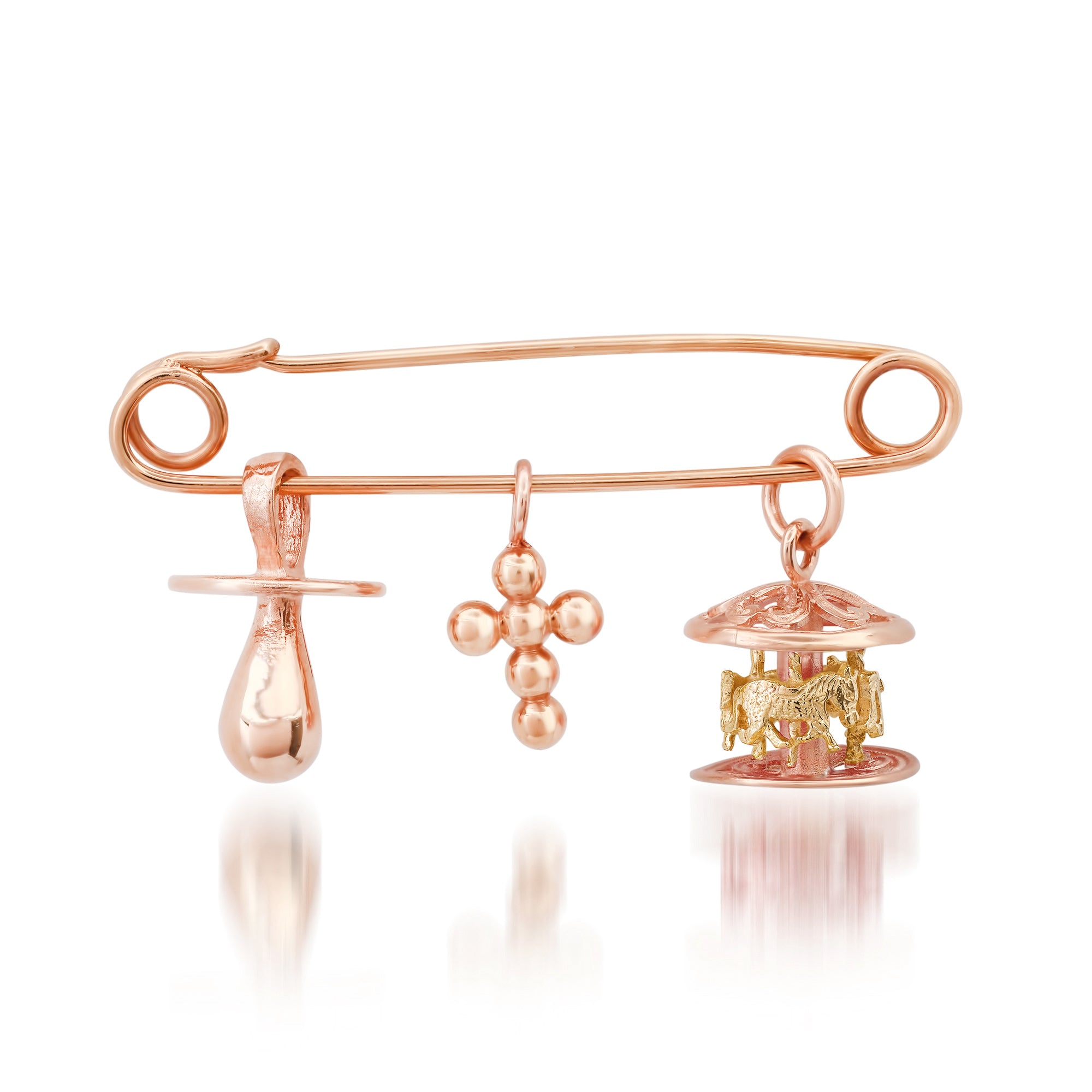 kids jewelry pin, Arlin Charm Set On Pin Rose Gold 