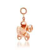 Children's pendants, kid's pendants , Kid's charm for necklaces and bracelets, Baby Stroller Charm Rose Gold