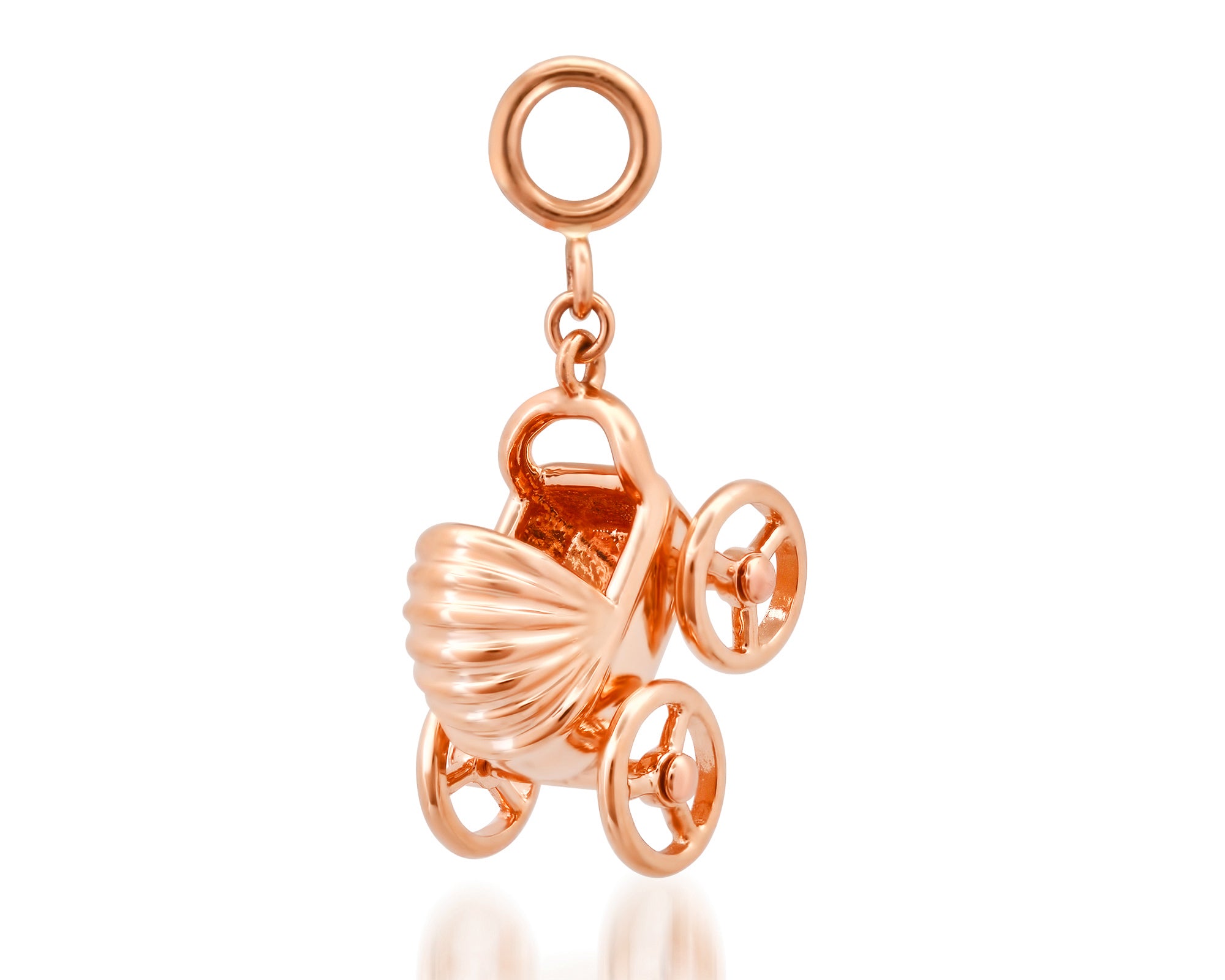 Children's pendants, kid's pendants , Kid's charm for necklaces and bracelets, Baby Stroller Charm Rose Gold