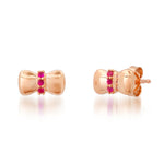 Stud children's earrings 18k gold, 18k Gold earrings for girl, 18k Kids Earrings, bow stud Rose gold