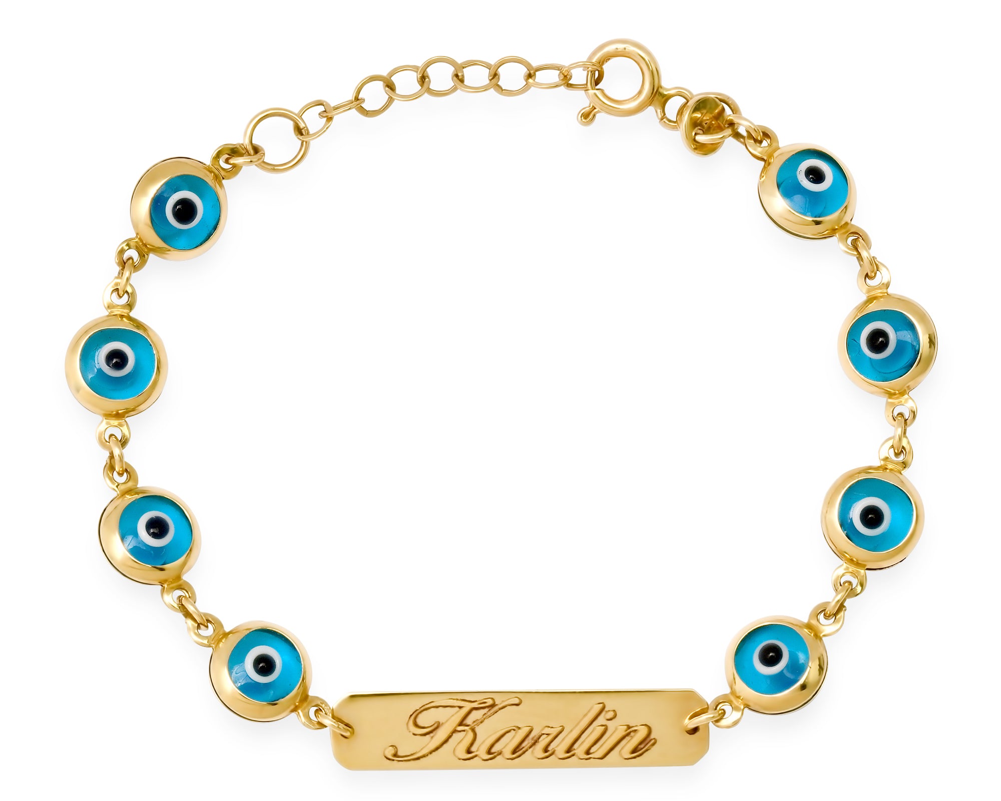 Evil Eye Bracelet, Real Evil Eye Bracelet, kids gold bracelet, 14K Gold Bracelets for Kids, Gold Bracelet for Kid boy, Evil Eye Name Bracelet