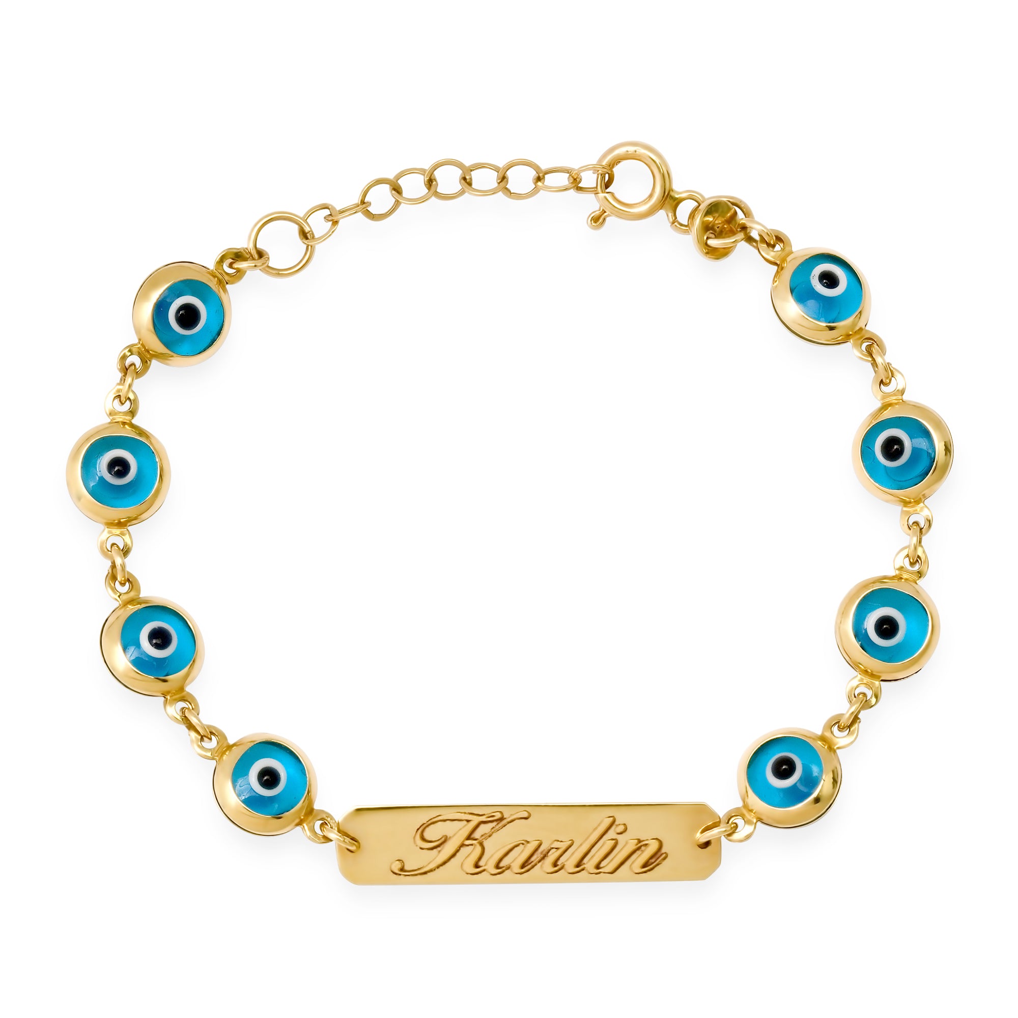 Evil Eye Bracelet, Real Evil Eye Bracelet, kids gold bracelet, 14K Gold Bracelets for Kids, Gold Bracelet for Kid boy, Evil Eye Name Bracelet