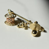 kids jewelry pin, Arlin Charm Set On Pin Yellow Gold 