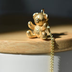 Teddy Bear Necklace Gold, Teddy Bear Necklace Gold, dainty teddy bear necklace, Dainty teddy bear necklace gold, teddy bear necklace for baby, 