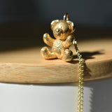 Teddy Bear Necklace Gold, Teddy Bear Necklace Gold, dainty teddy bear necklace, Dainty teddy bear necklace gold, teddy bear necklace for baby, 