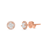 Dainty Diamond Halo Studs