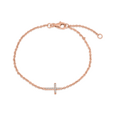 Dainty Diamond Cross Bracelet