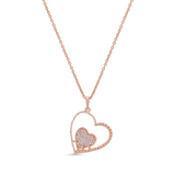 Two Hearts in One Diamond Necklace