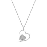 Two Hearts in One Diamond Necklace