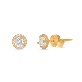 Dainty Diamond Halo Studs