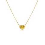 Yellow Sapphire Necklace, Yellow Gold, Fine Jewelry, Kid's Jewelry, Heart Pendant