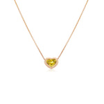 Yellow Sapphire Necklace, Rose Gold, Fine Jewelry, Kid's Jewelry, Heart Pendant