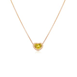 Yellow Sapphire Necklace, Rose Gold, Fine Jewelry, Kid's Jewelry, Heart Pendant