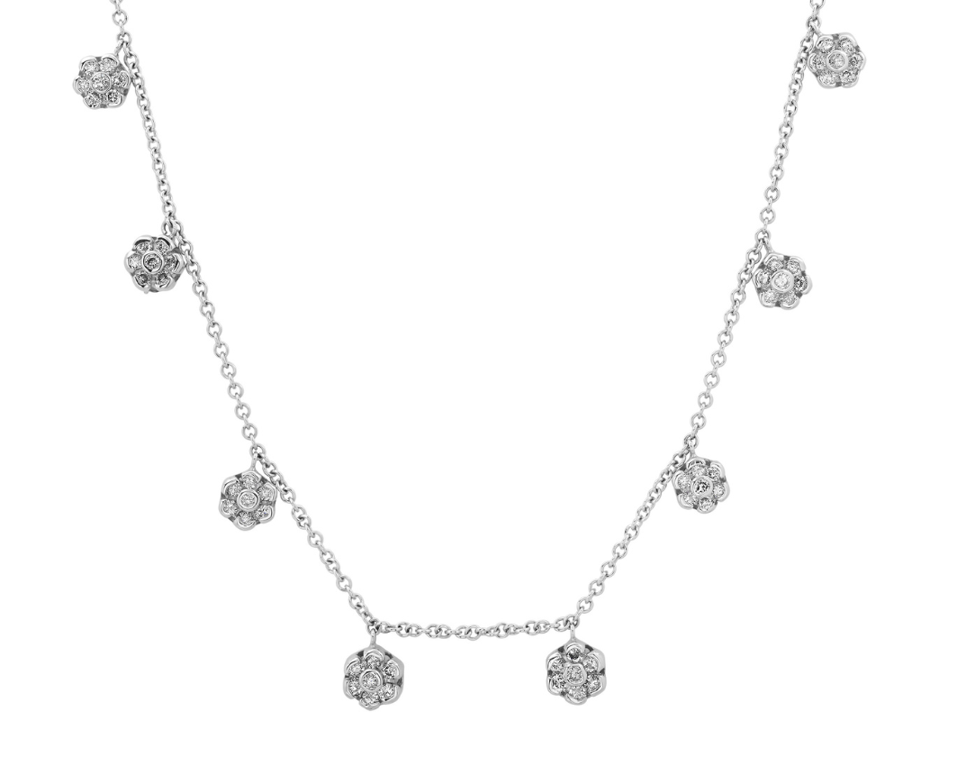 Girls kids necklace, Diamond kids necklace, Flower Diamond Necklace, Diamond Flower Necklace, Graff Wild Flower Necklace, Multiple diamond flower necklace gold, Diamond Flower Necklaces